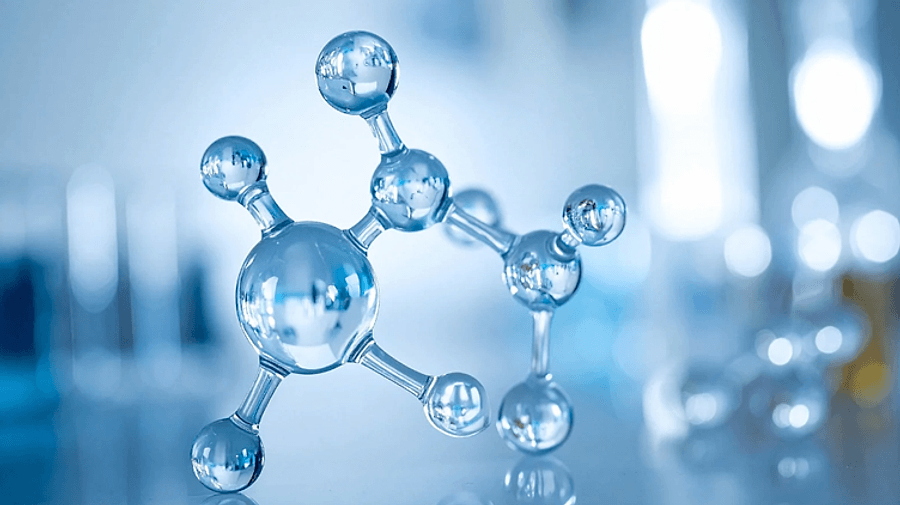 Three-dimensional model of an ozone molecule (O3)